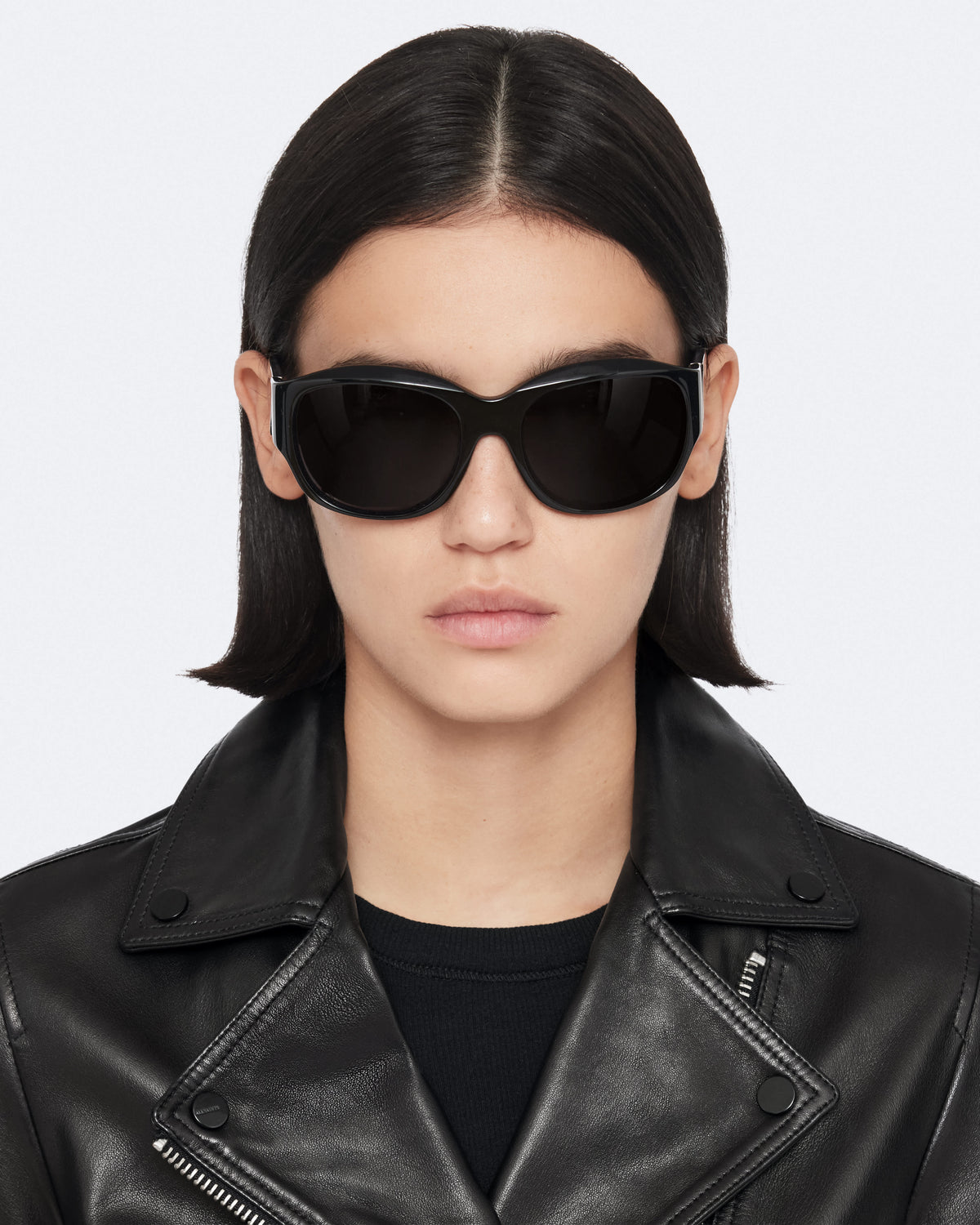 Dalby Slim-Fit Leather Biker Jacket Black