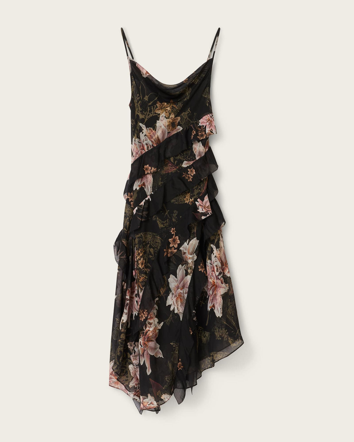 Ruth Floral Slip Maxi Dress CRYSTAL BLACK