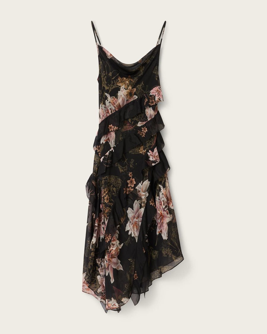 Ruth Floral Slip Maxi Dress CRYSTAL BLACK