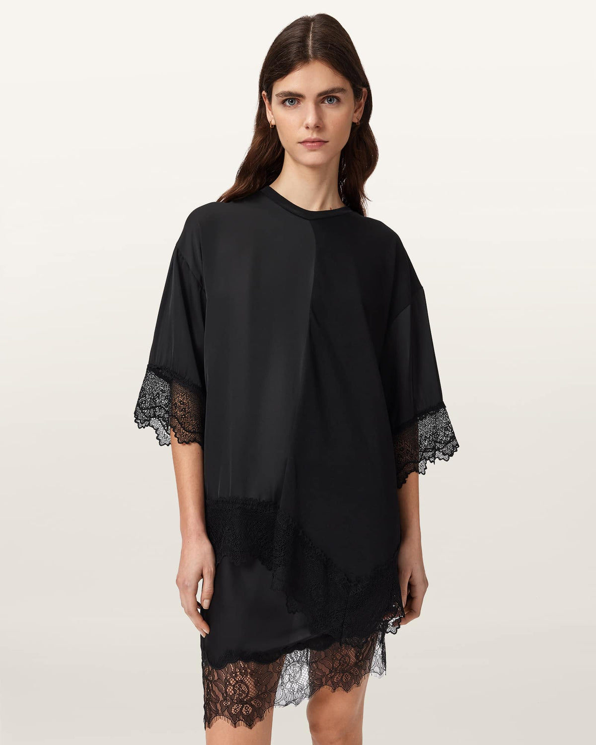 Lenny Short Sleeve Lace T-Shirt Black