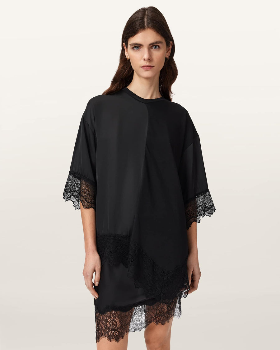 Lenny Short Sleeve Lace T-Shirt Black