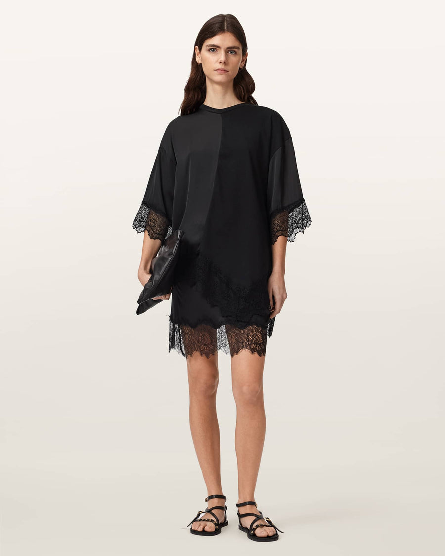 Lenny Short Sleeve Lace T-Shirt Black