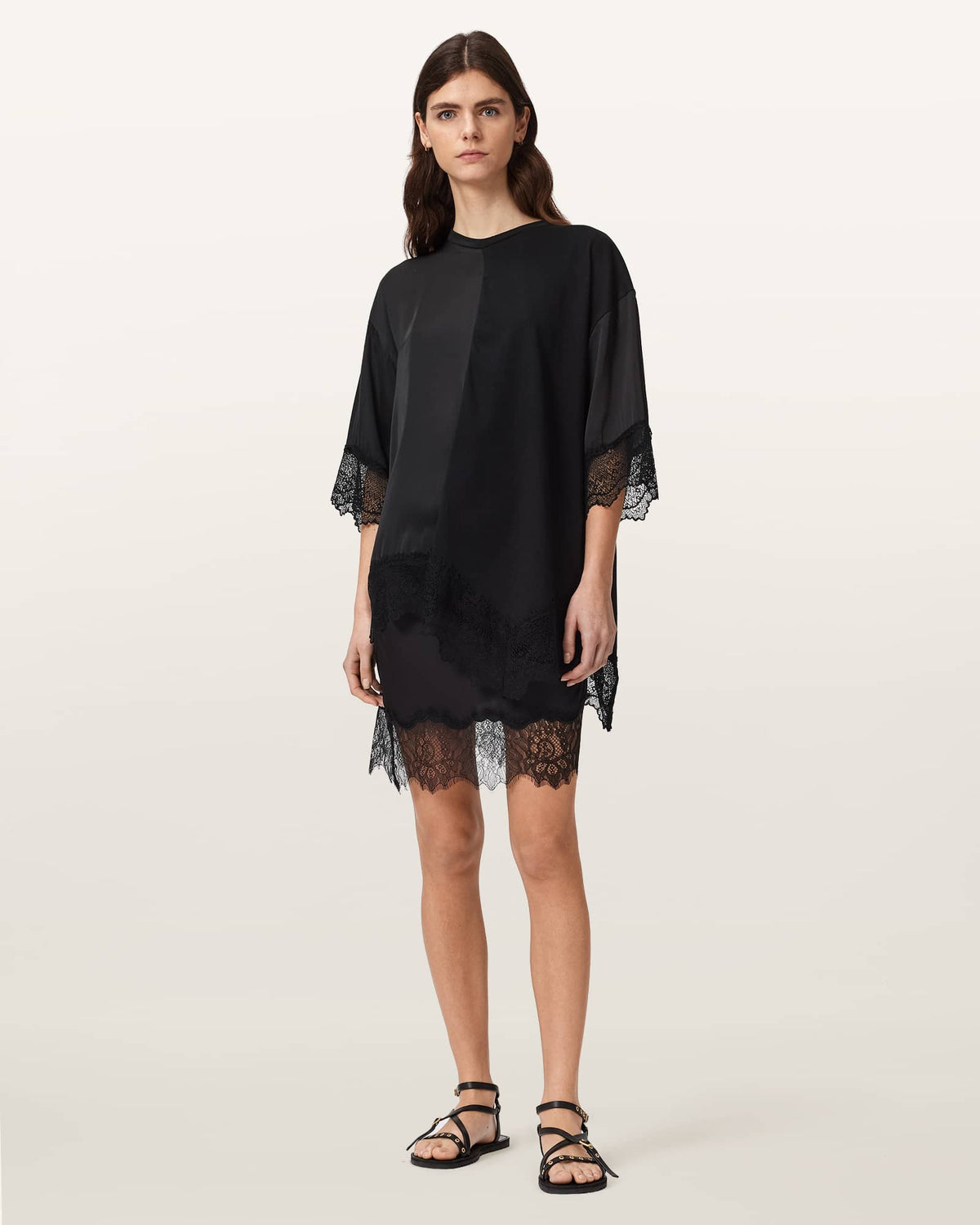 Lenny Short Sleeve Lace T-Shirt Black