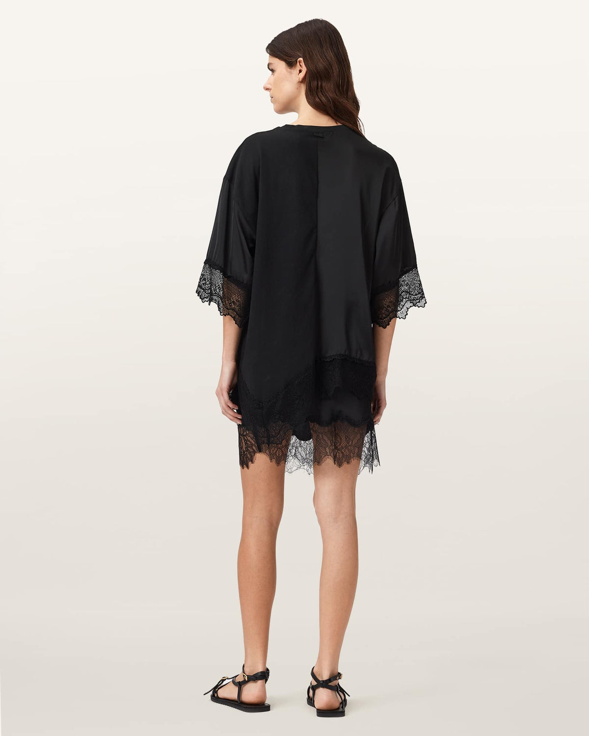 Lenny Short Sleeve Lace T-Shirt Black