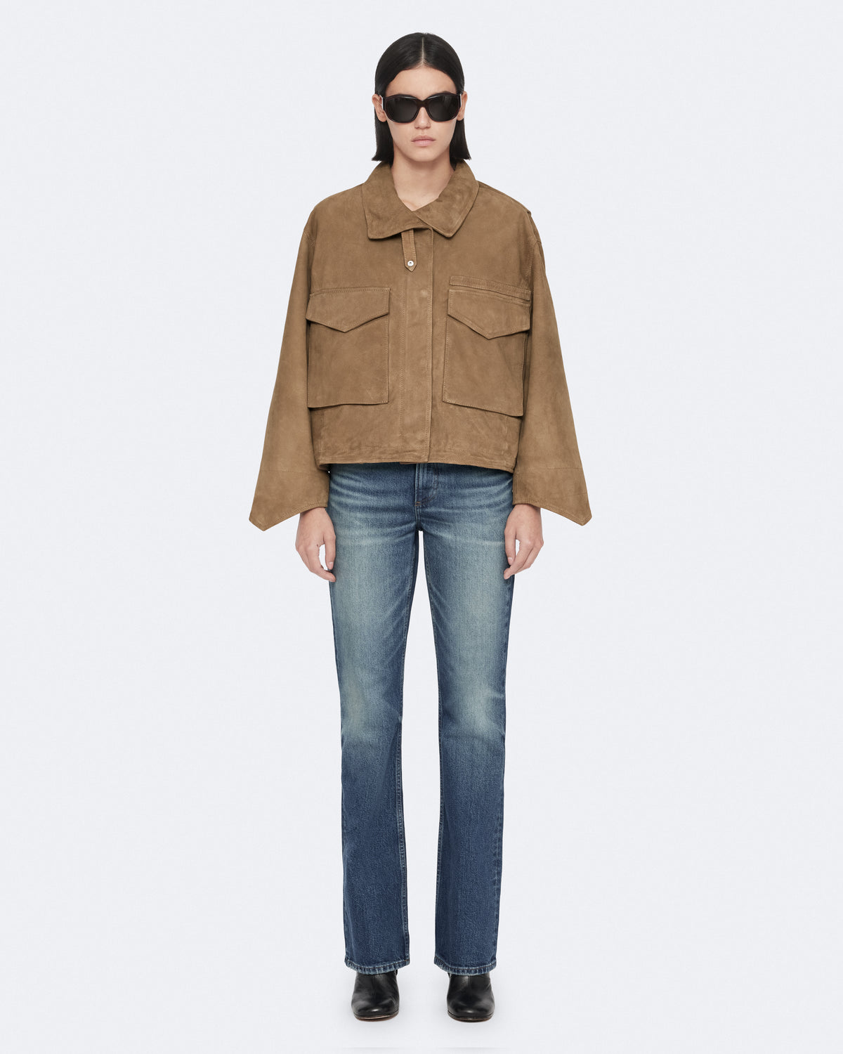 Clay Cropped Suede Jacket