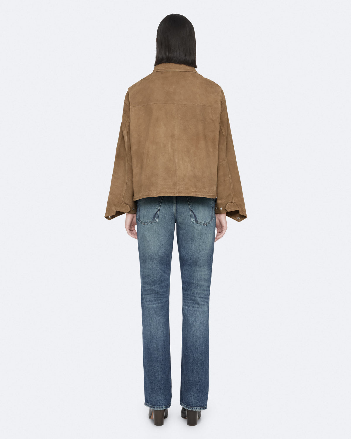 Clay Cropped Suede Jacket WALNUT BROWN