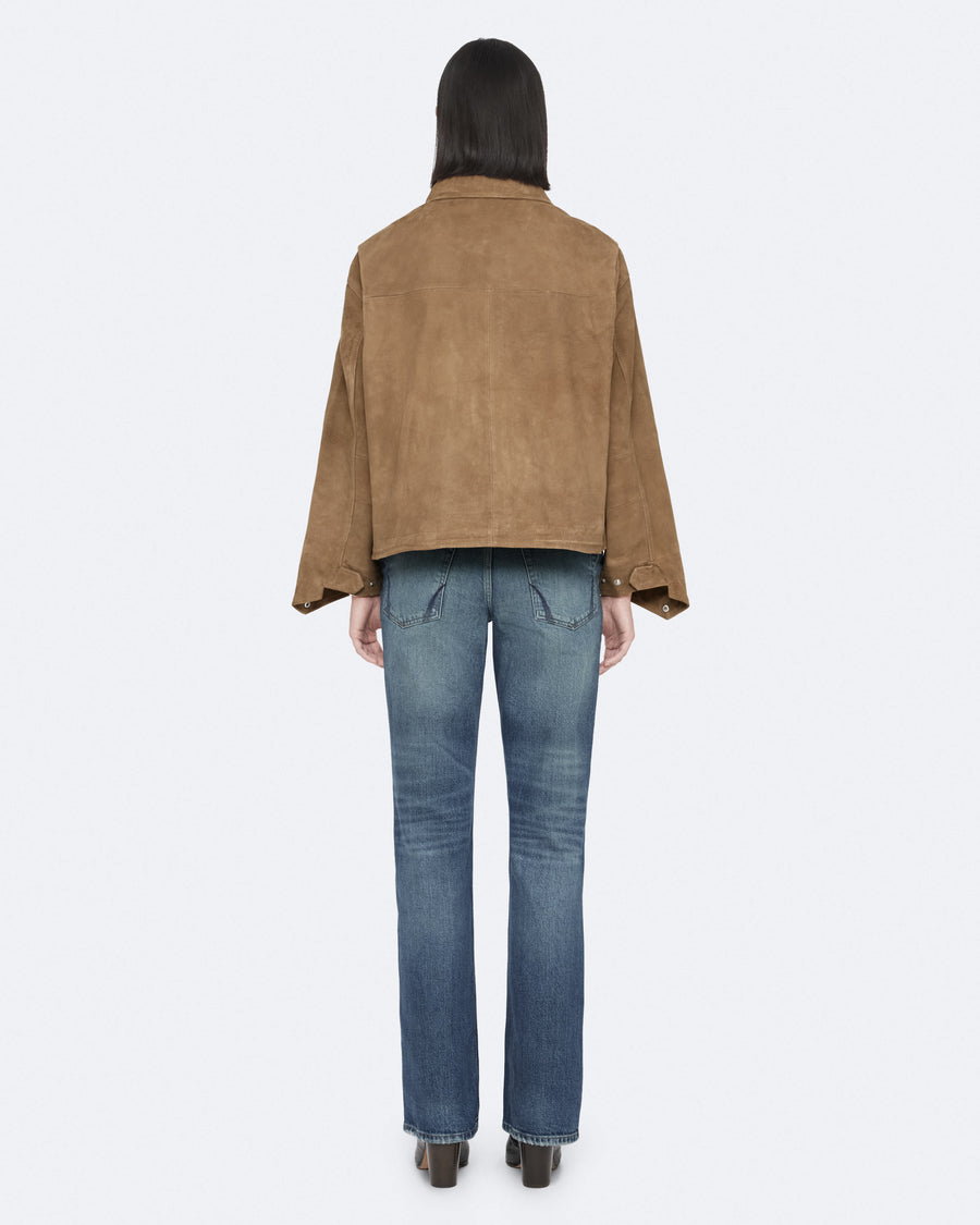 Clay Cropped Suede Jacket WALNUT BROWN
