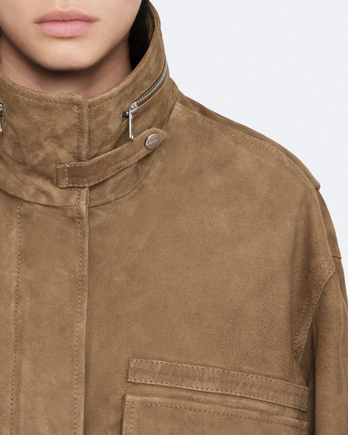 Clay Cropped Suede Jacket WALNUT BROWN