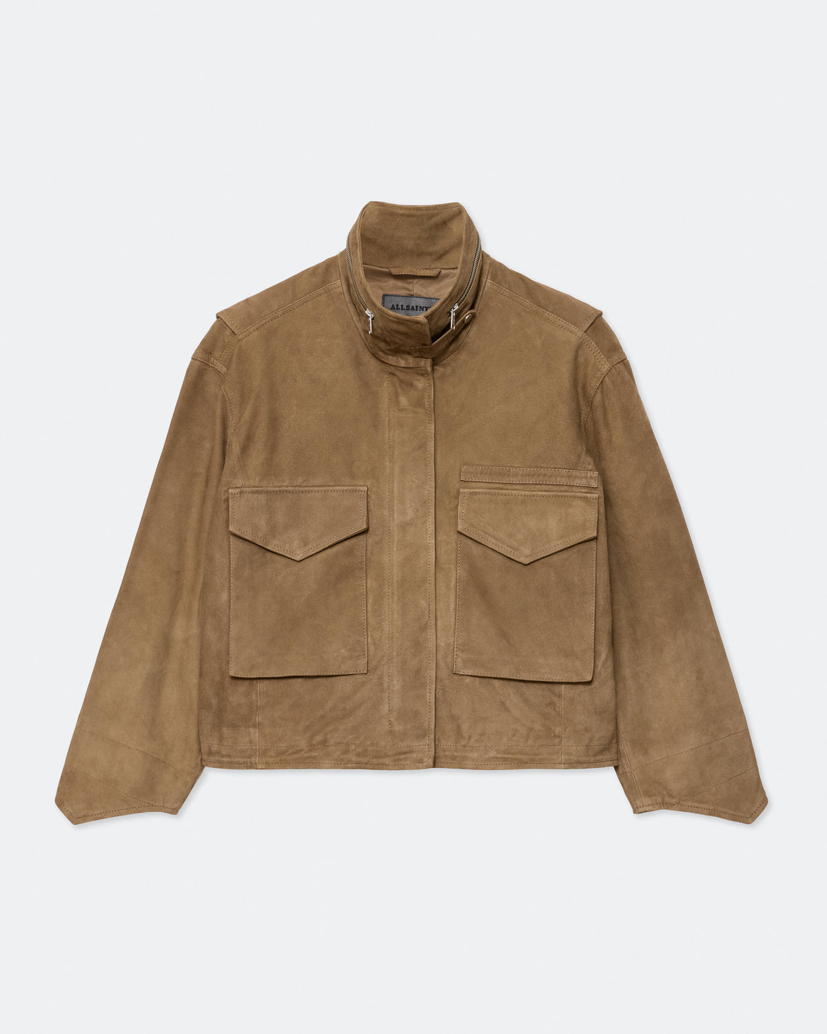 Clay Cropped Suede Jacket WALNUT BROWN