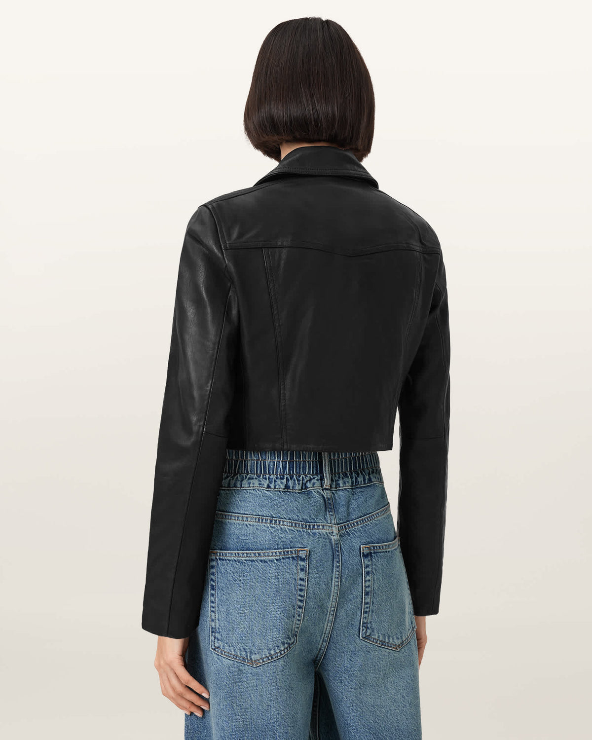 Elora Leather Biker Jacket BLACK/GOLD