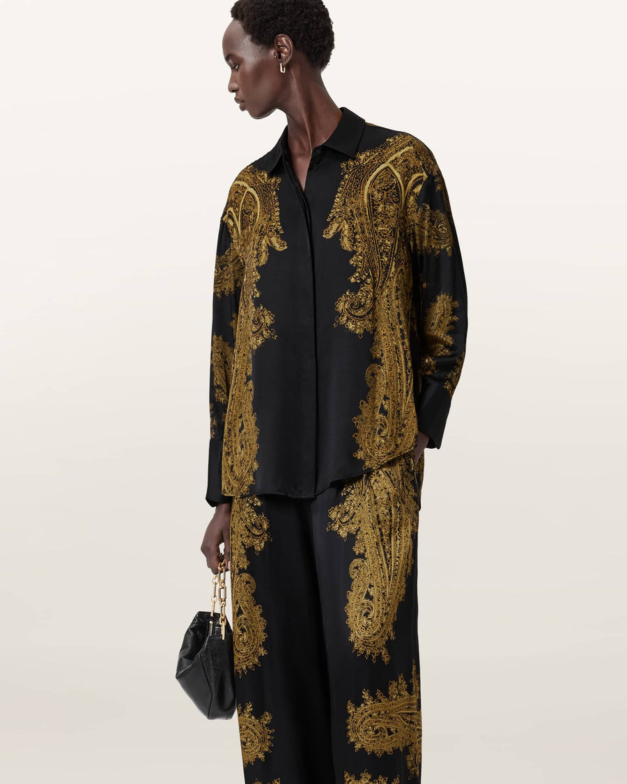 Berine Satin Shirt ELLA BLACK