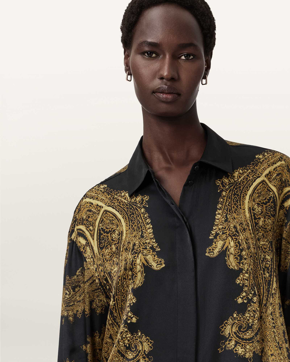 Berine Satin Shirt ELLA BLACK