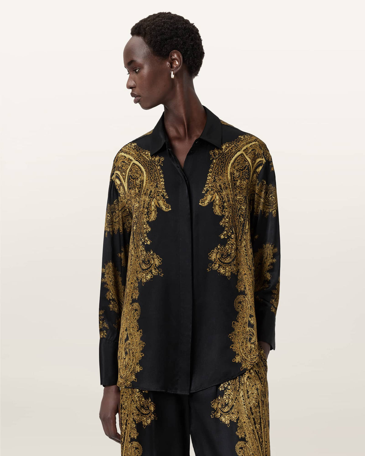 Berine Satin Shirt ELLA BLACK