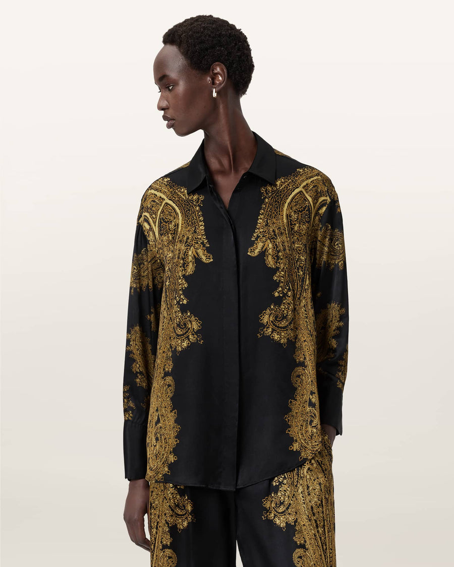 Berine Satin Shirt ELLA BLACK