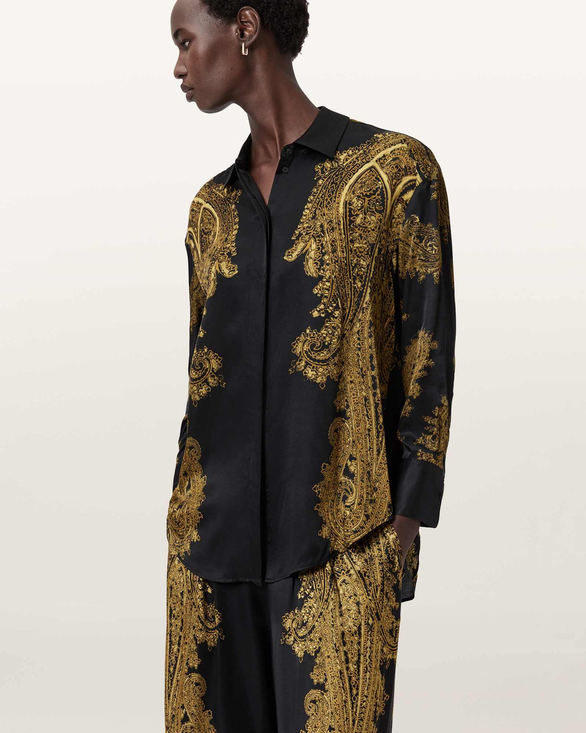 Berine Satin Shirt ELLA BLACK