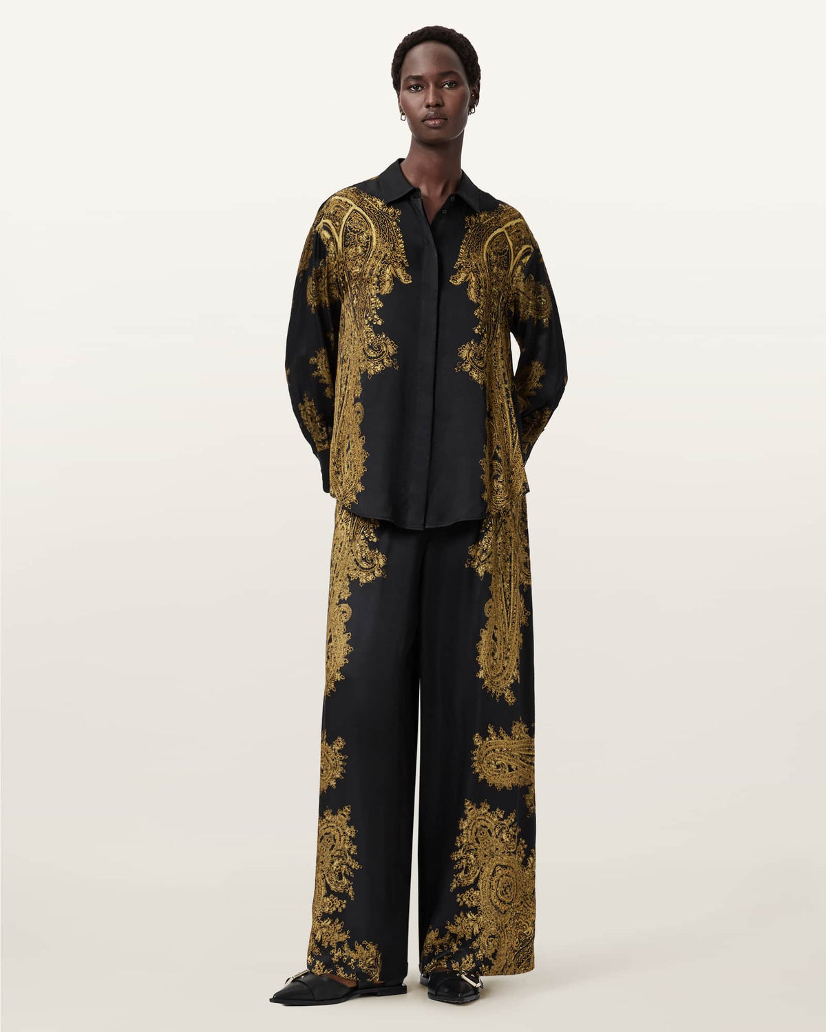 Berine Satin Shirt ELLA BLACK