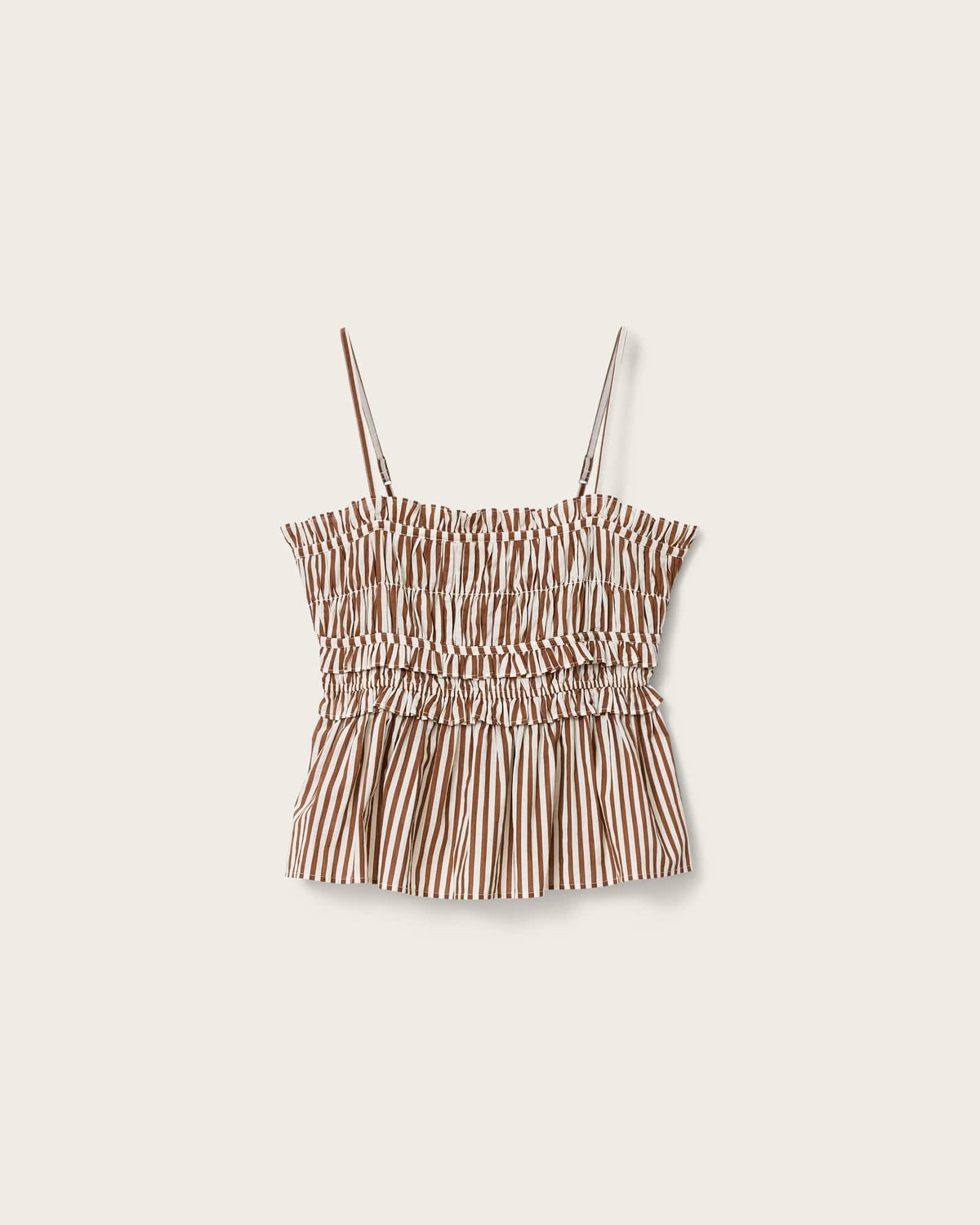 Kali Striped Cotton Cami Top PENNY BROWN/WHITE