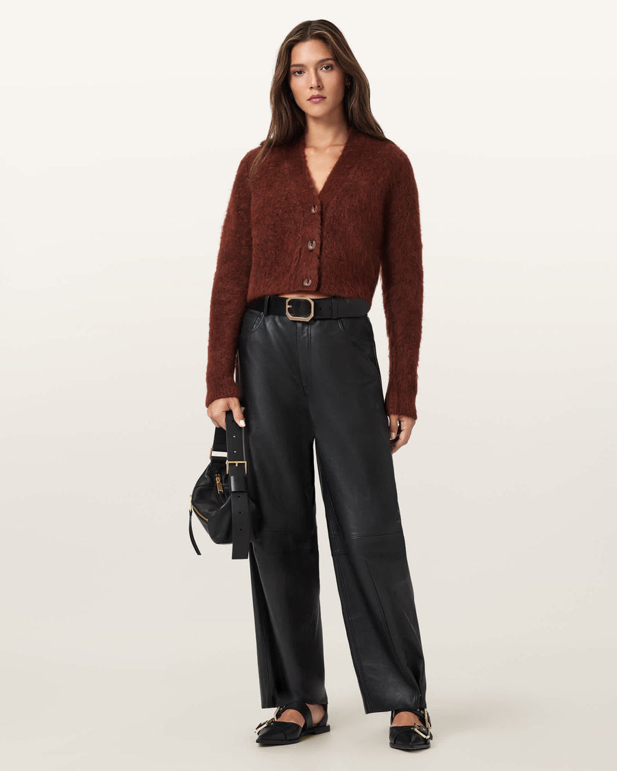 Rubi Wick Cropped Cardigan CHESTNUT BROWN