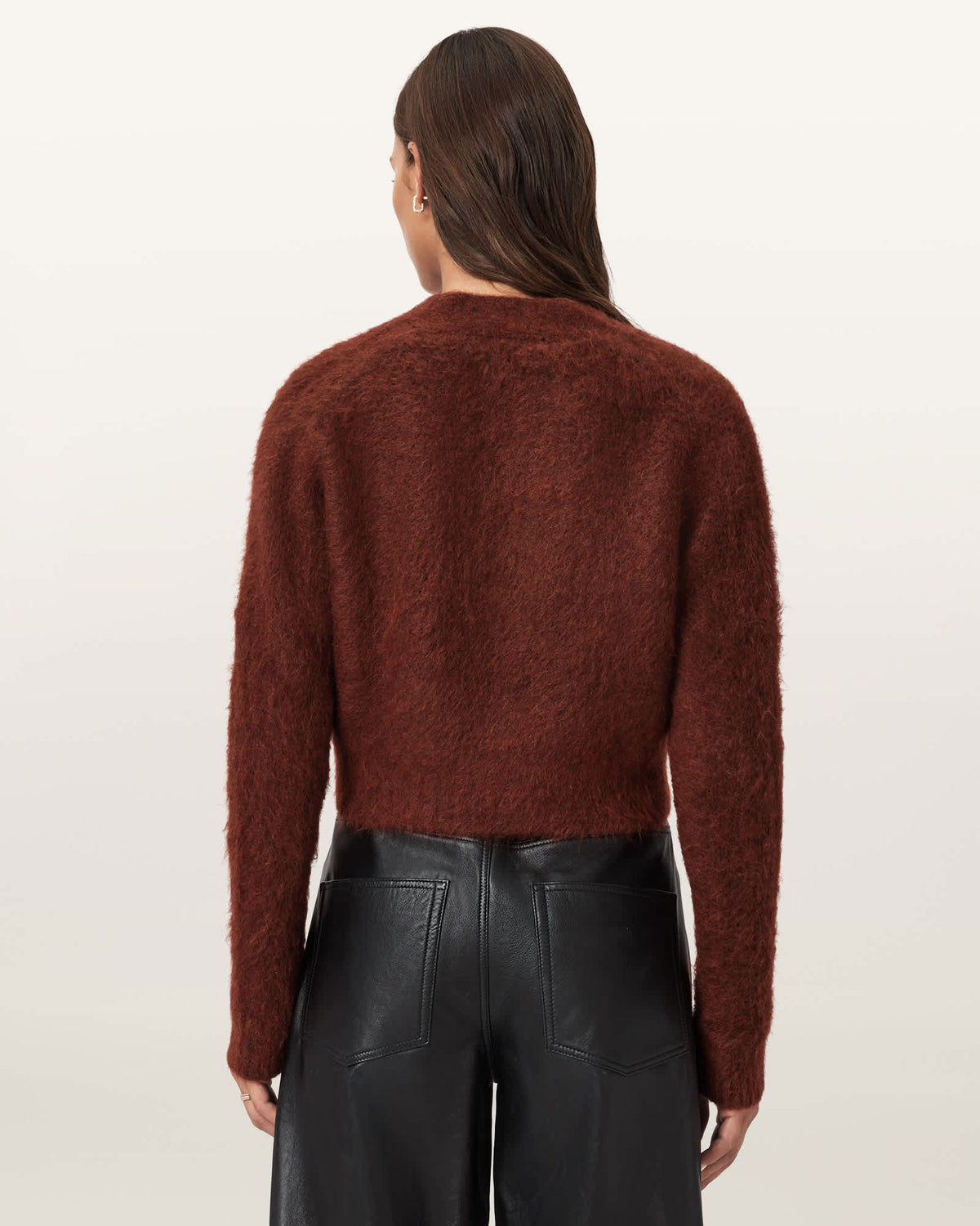 Rubi Wick Cropped Cardigan CHESTNUT BROWN