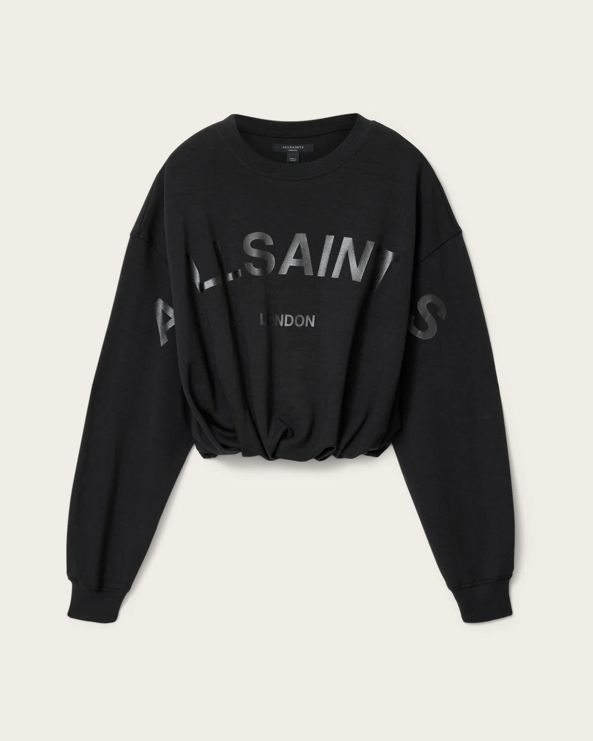 Biggy Logo Print Cropped Sweatshirt Black