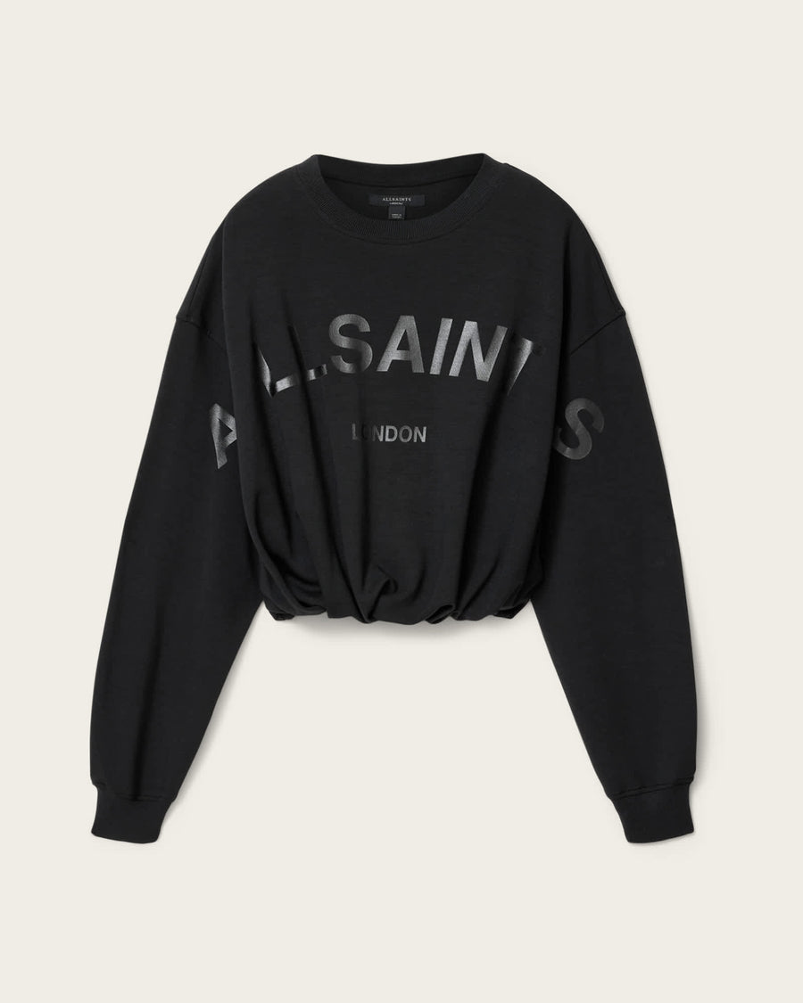 Biggy Logo Print Cropped Sweatshirt Black