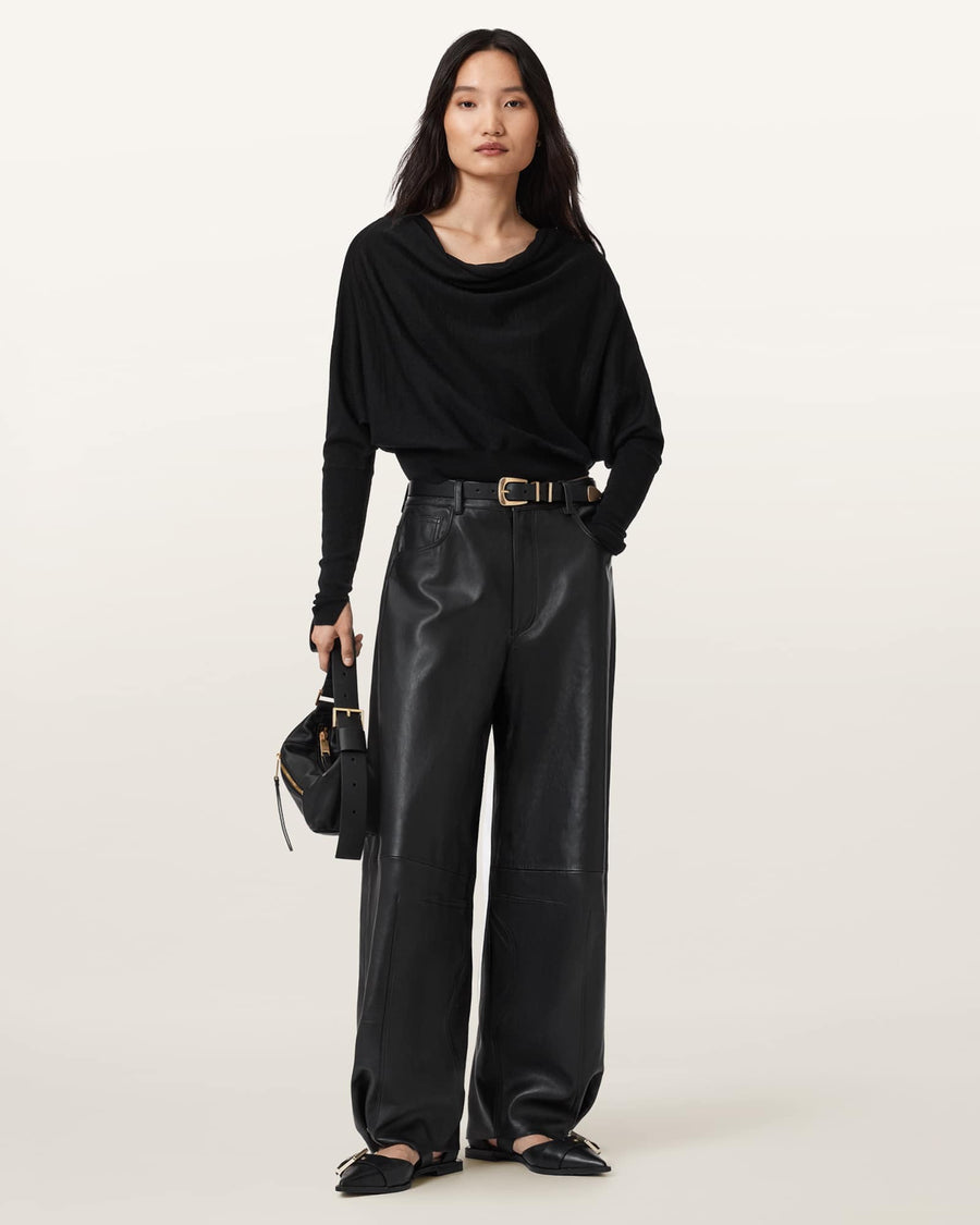 Ridley Cropped Wool Jumper Black