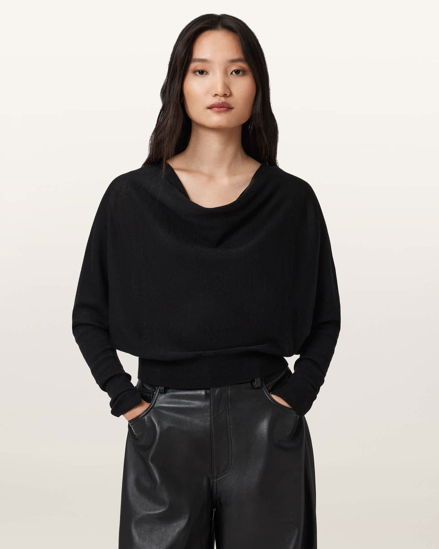 Ridley Cropped Wool Jumper Black