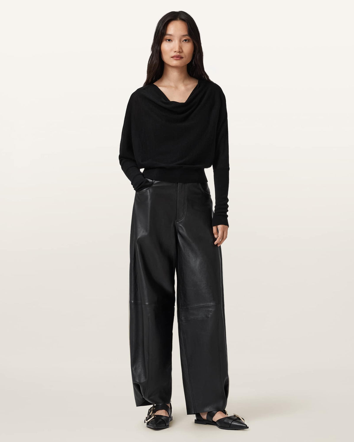 Ridley Cropped Wool Jumper Black