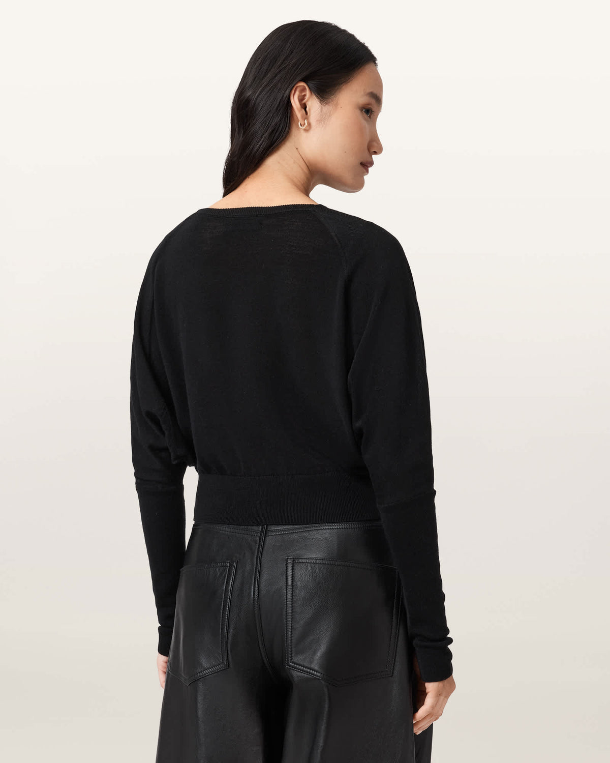 Ridley Cropped Wool Jumper Black