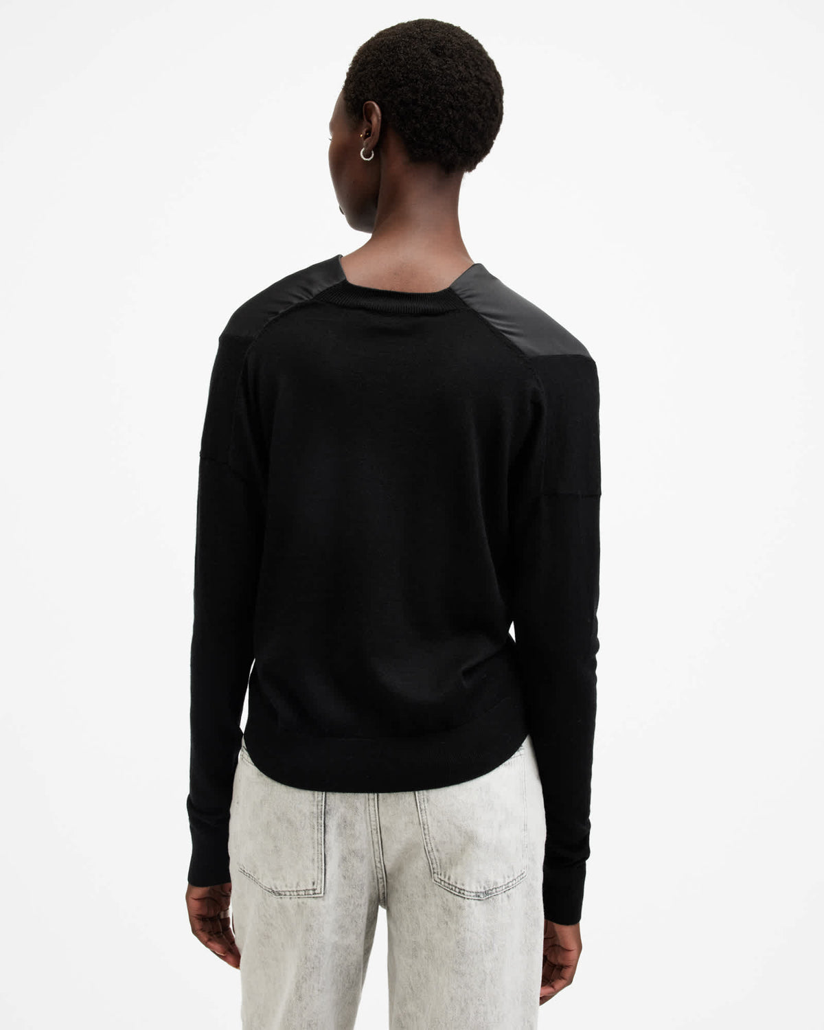 Myra Cowl Neck Merino Wool Jumper Black