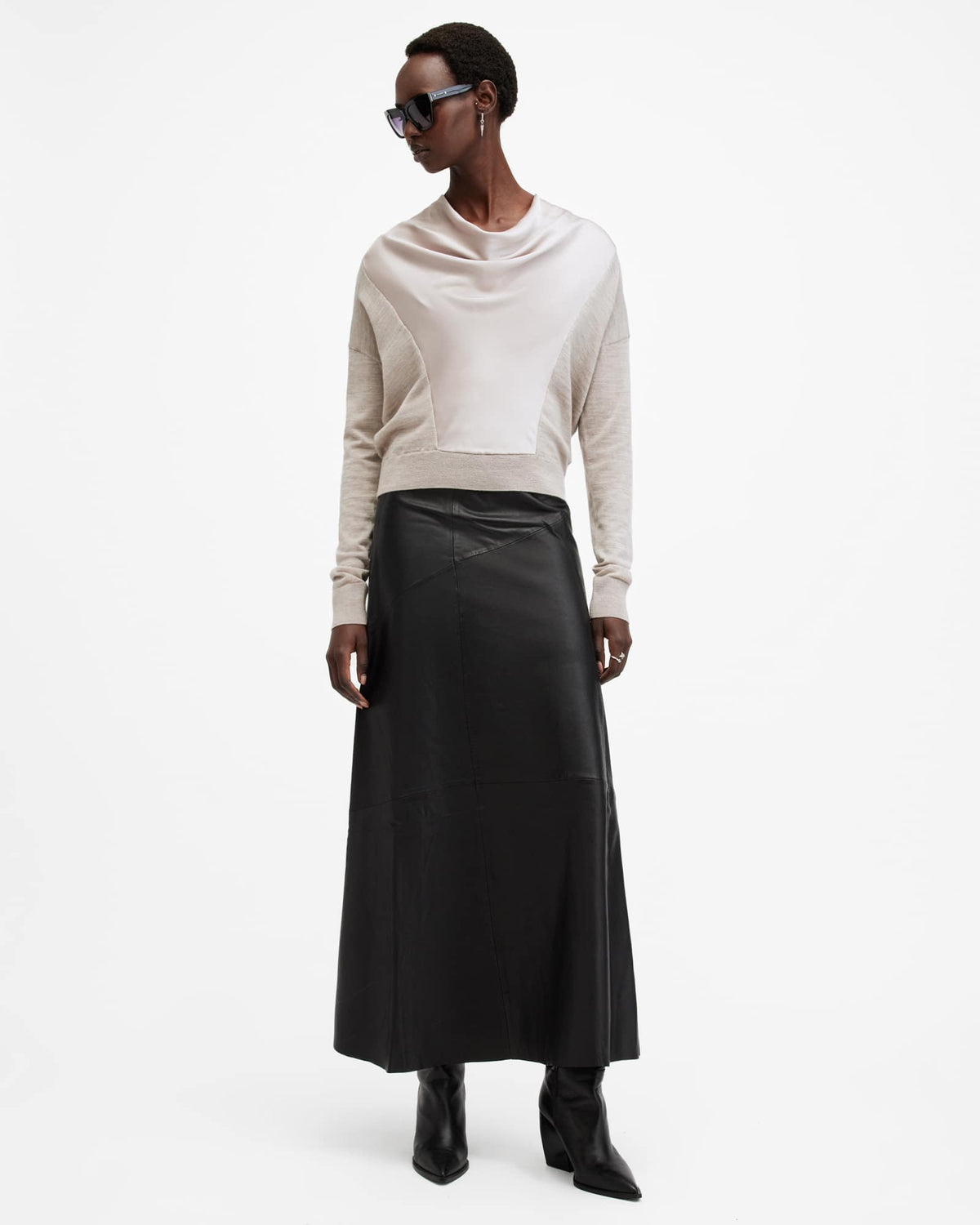 Myra Cowl Neck Merino Wool Jumper Fawn Brown