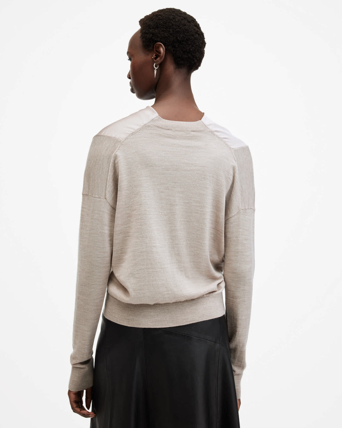 Myra Cowl Neck Merino Wool Jumper Fawn Brown