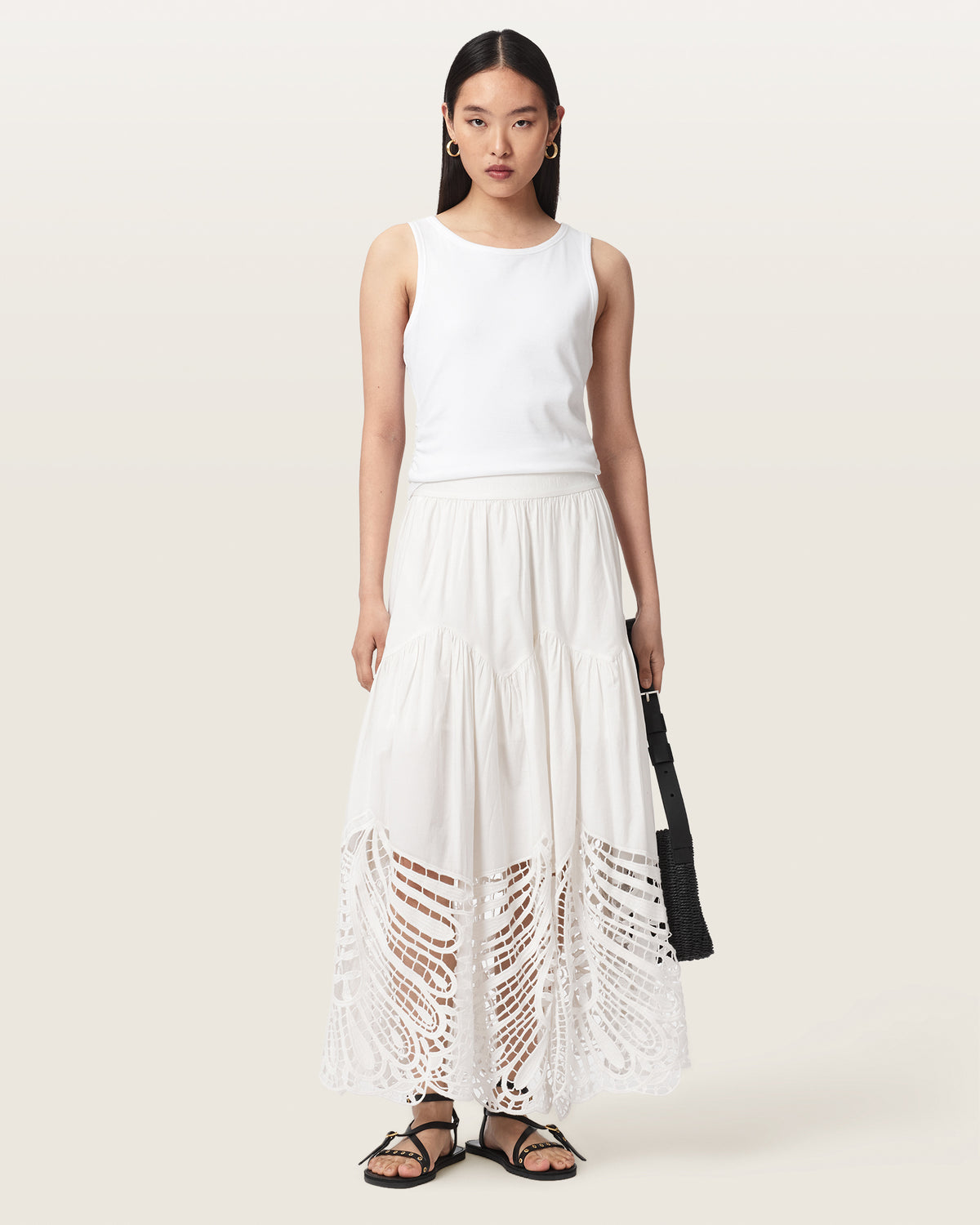 Femi Tiered Cotton Maxi Skirt