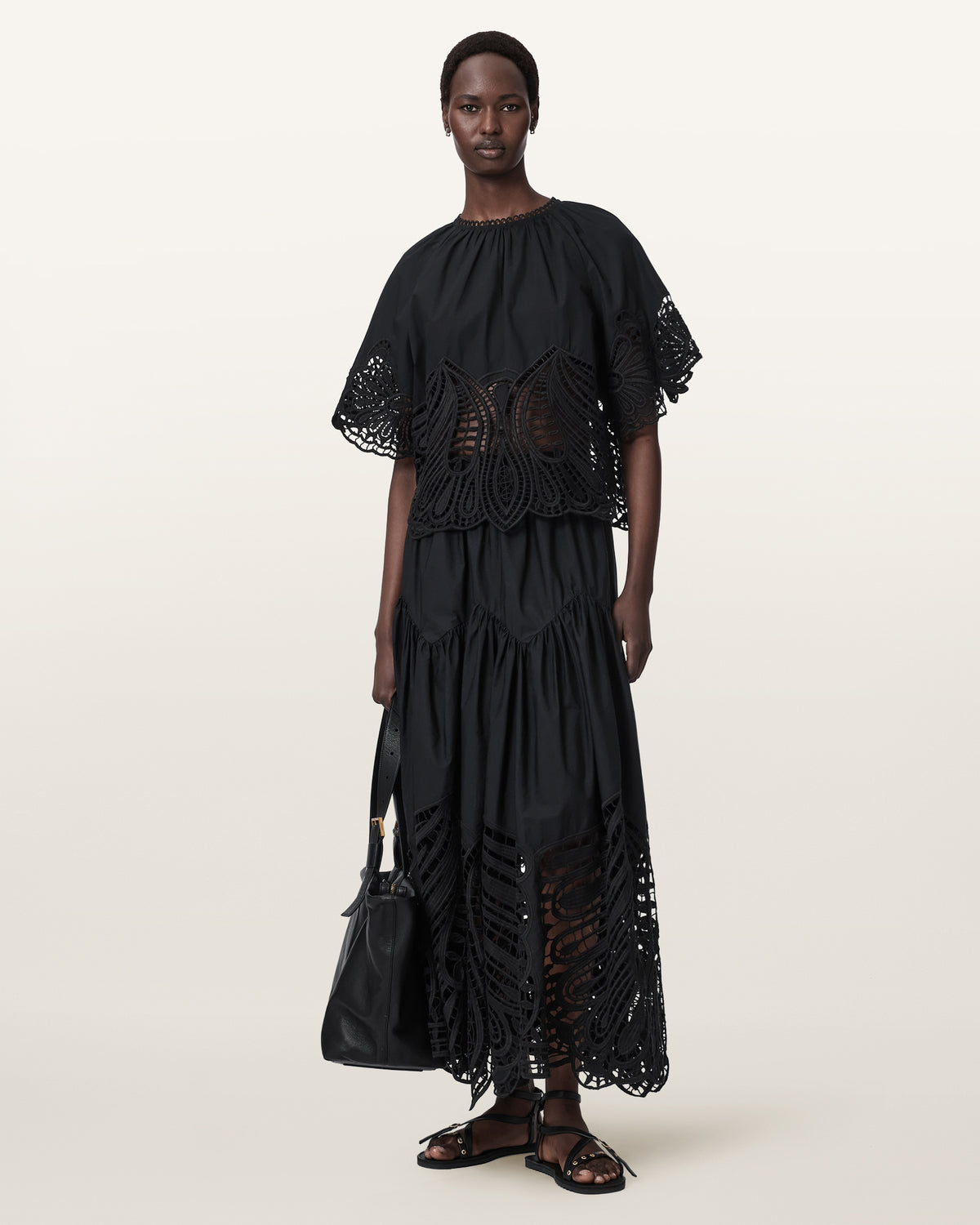 Femi Tiered Cotton Maxi Skirt