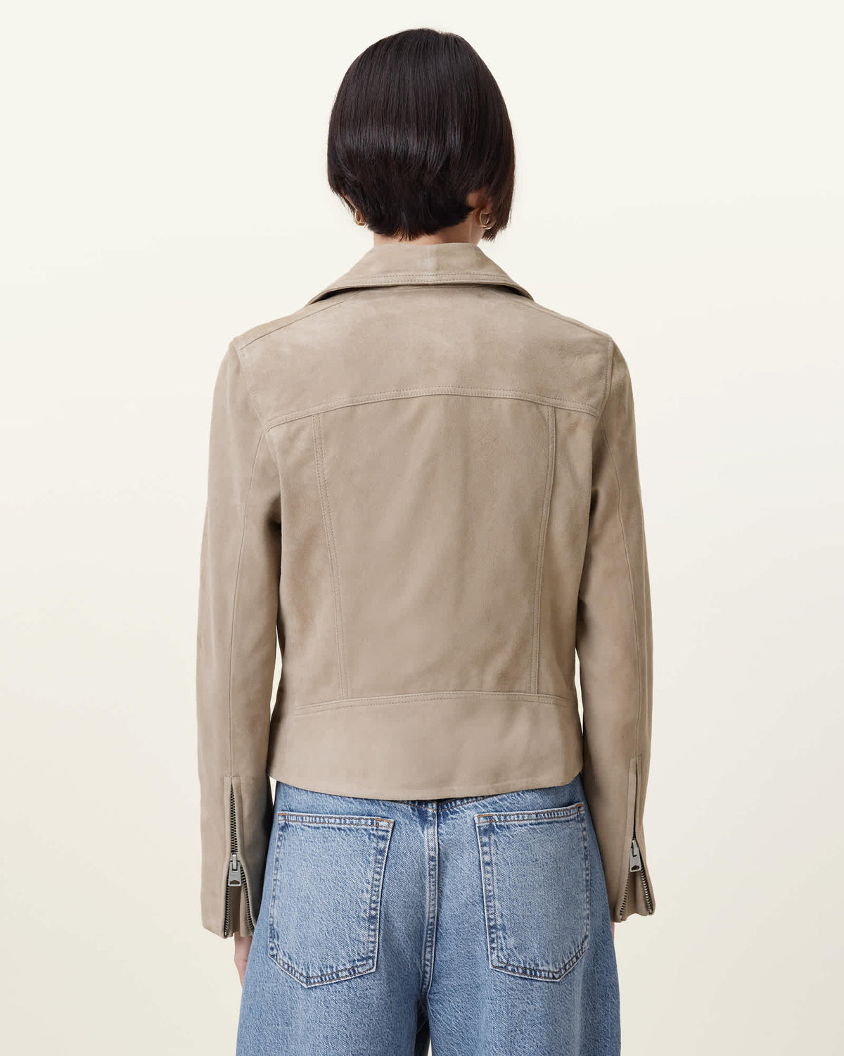 Dalby Suede Biker Jacket GREIGE BROWN