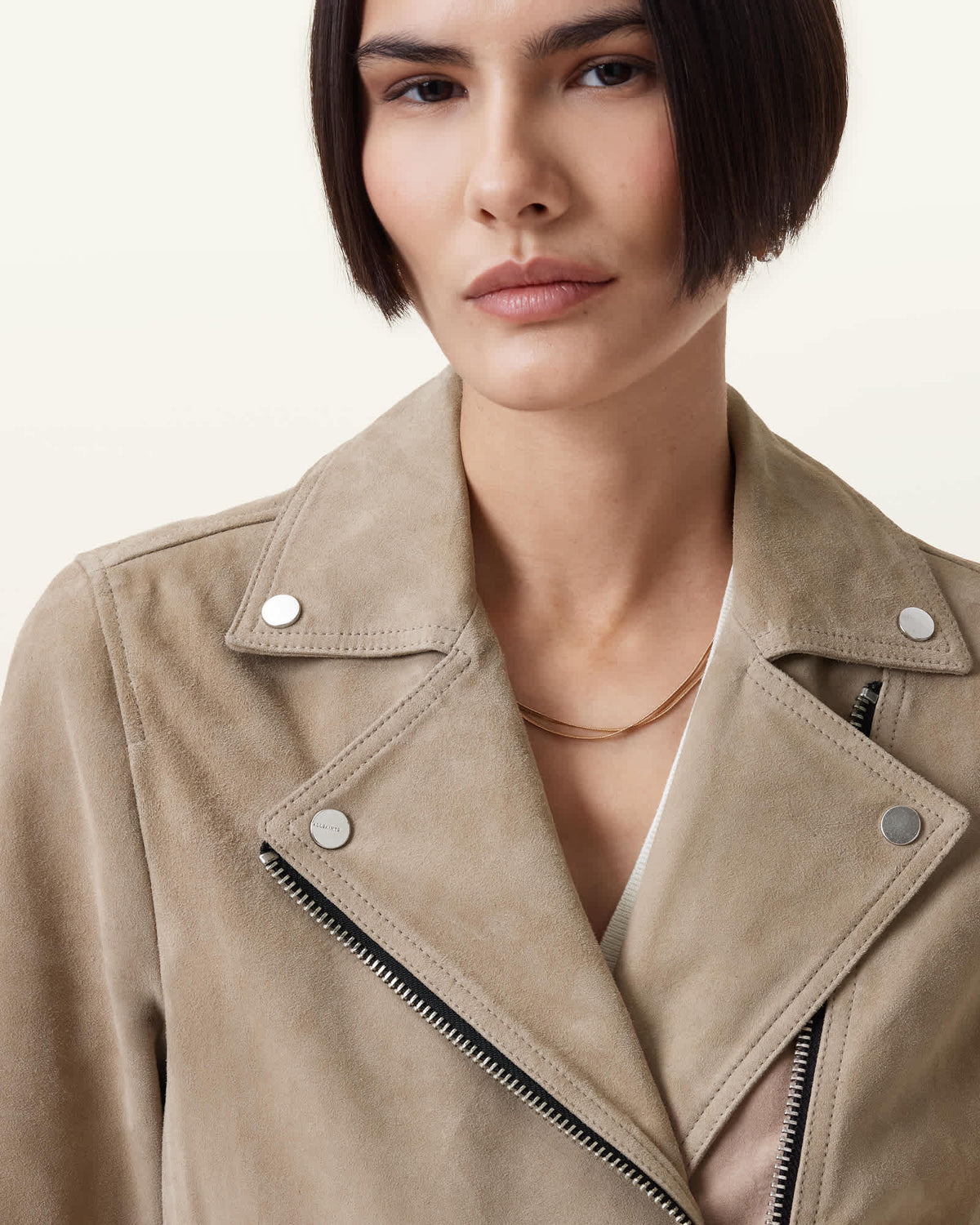 Dalby Suede Biker Jacket GREIGE BROWN