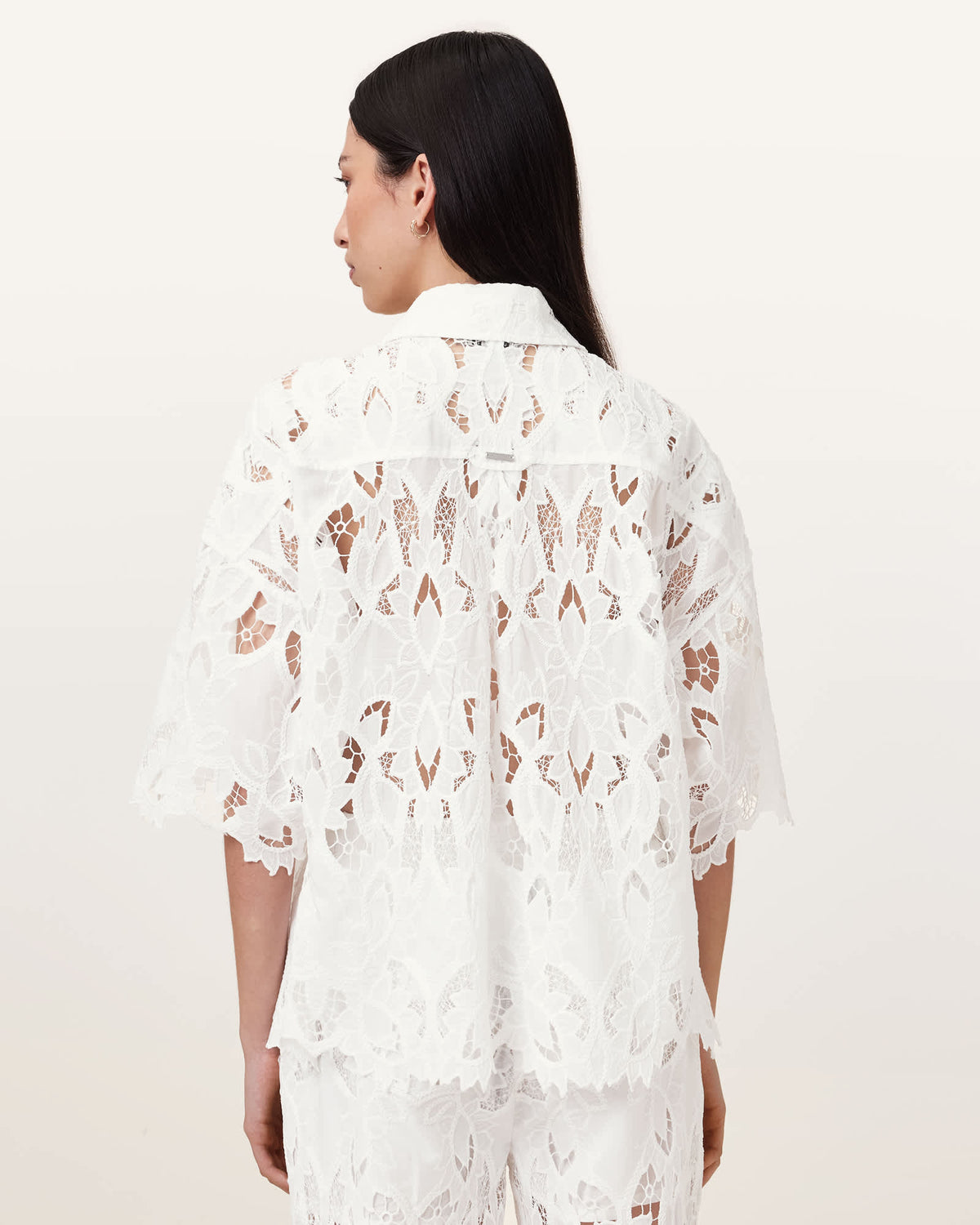 Charli Relaxed Fit Embroidered Shirt SNOW WHITE