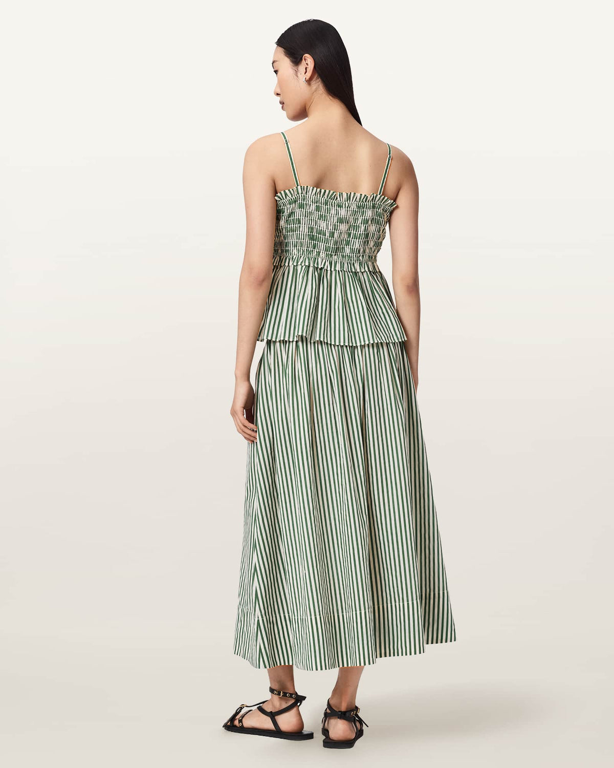 Kali Striped Maxi Skirt APPLE GREEN/WHITE