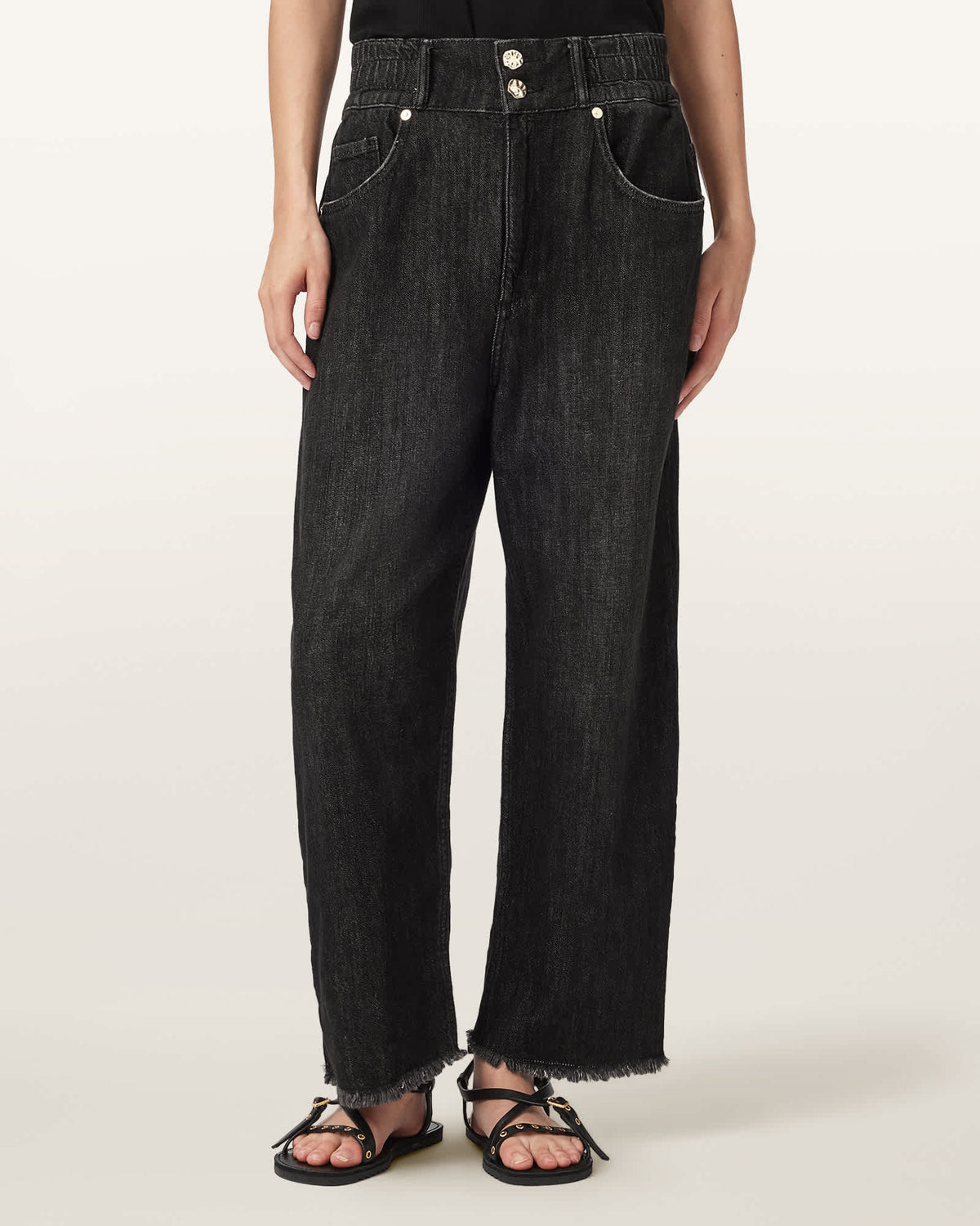 JEANS W100ED Washed Black