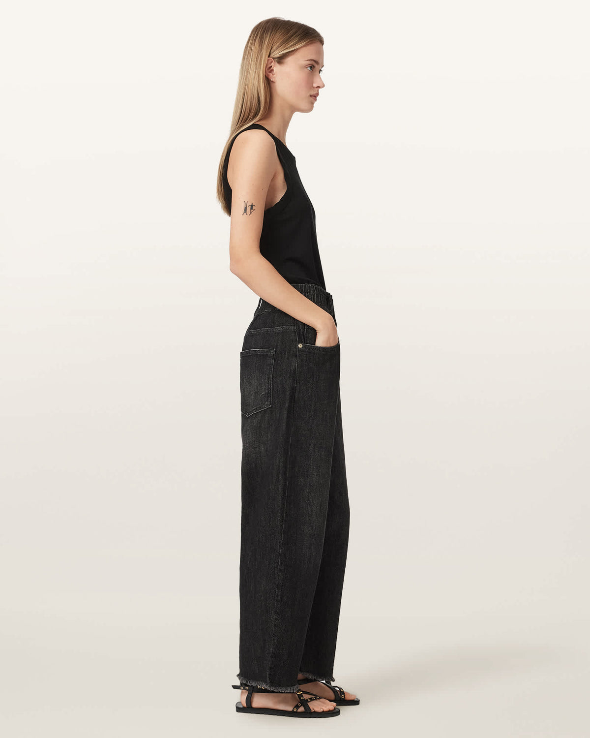 JEANS W100ED Washed Black