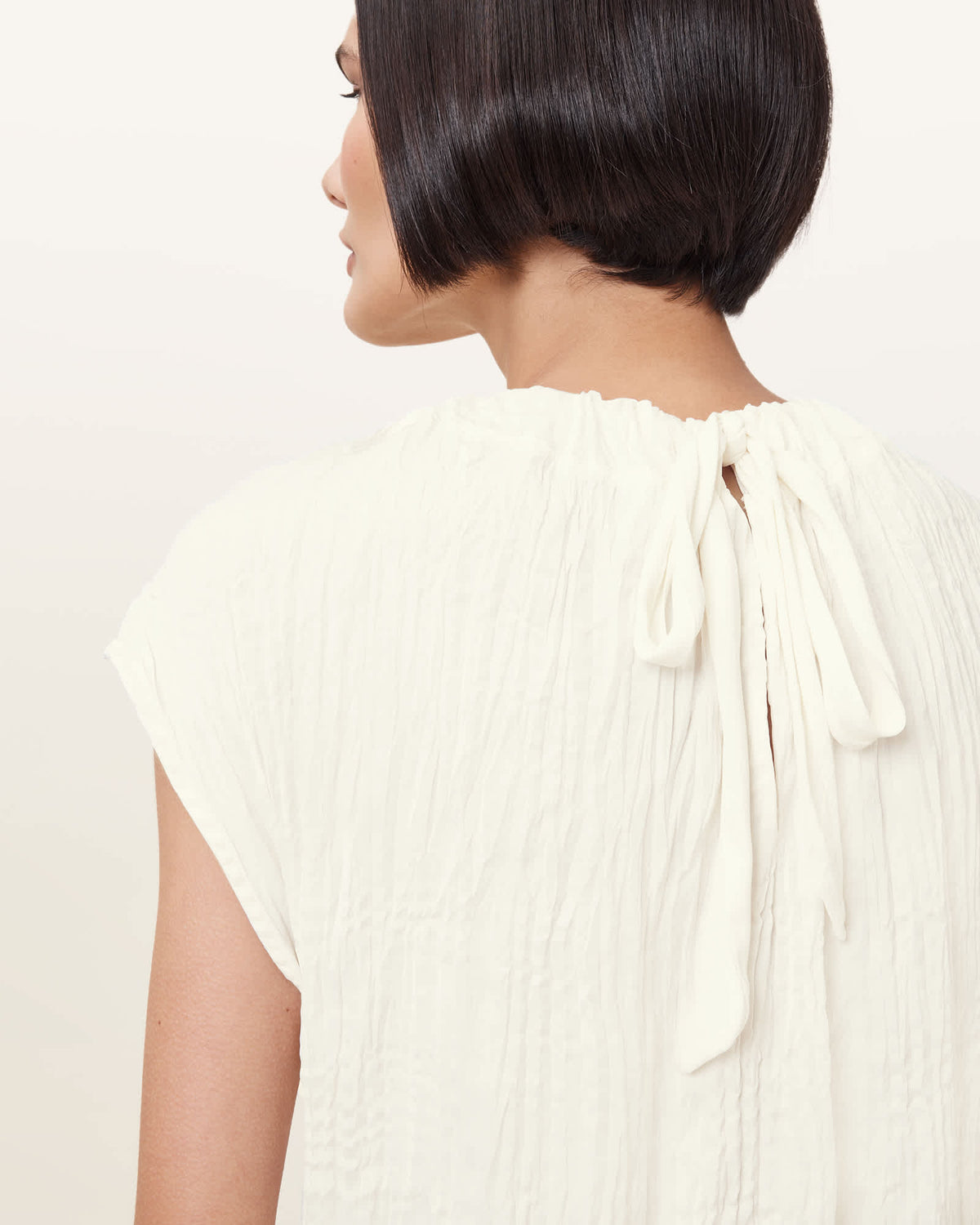 Trisha Crinkle Top GARDENIA CREAM
