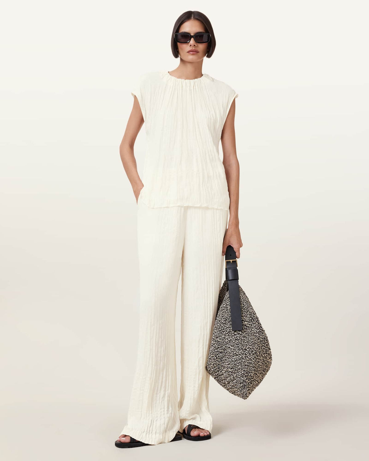 Trisha Crinkle Top GARDENIA CREAM
