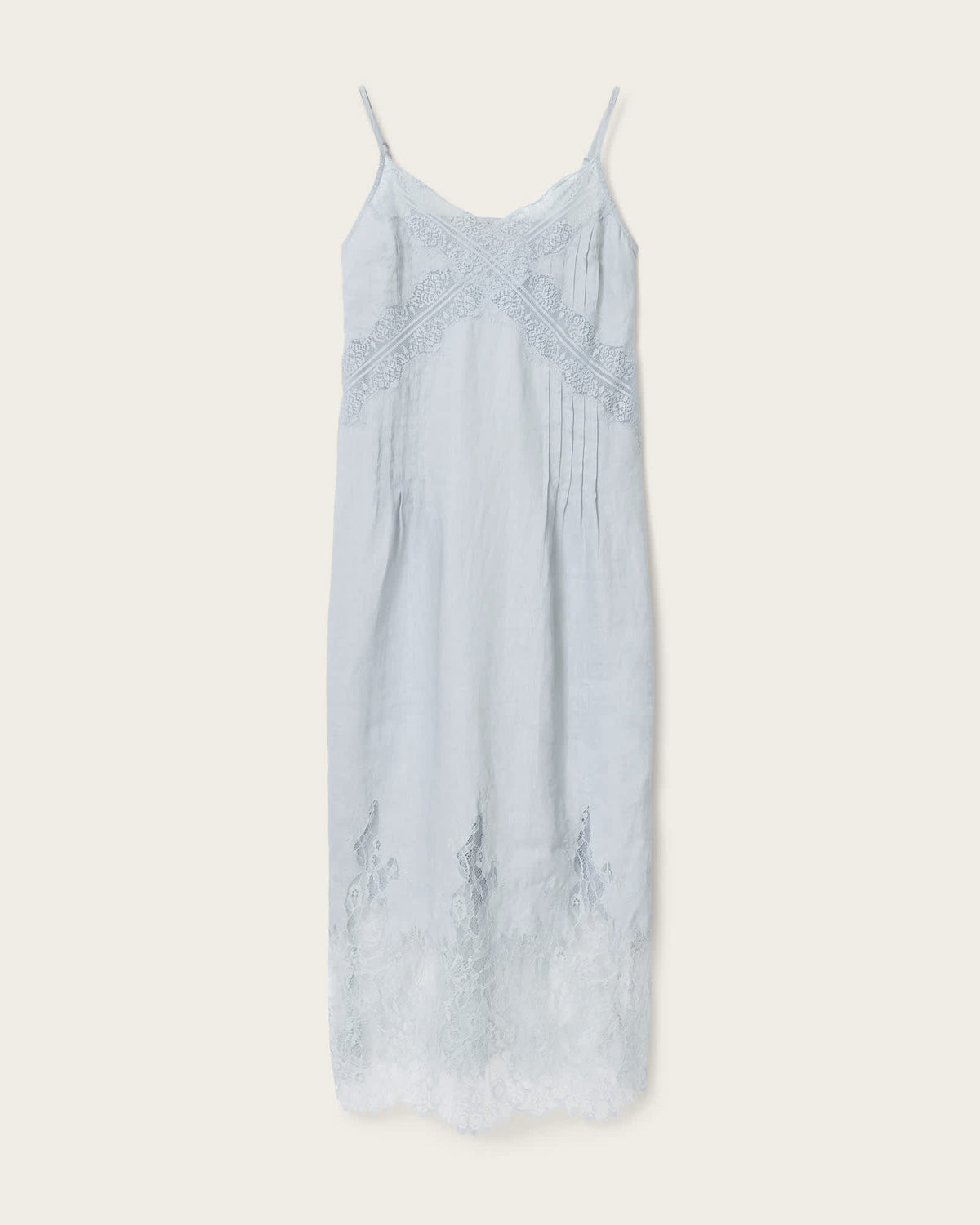 Samia Linen Lace Midi Dress HIGH RISE BLUE