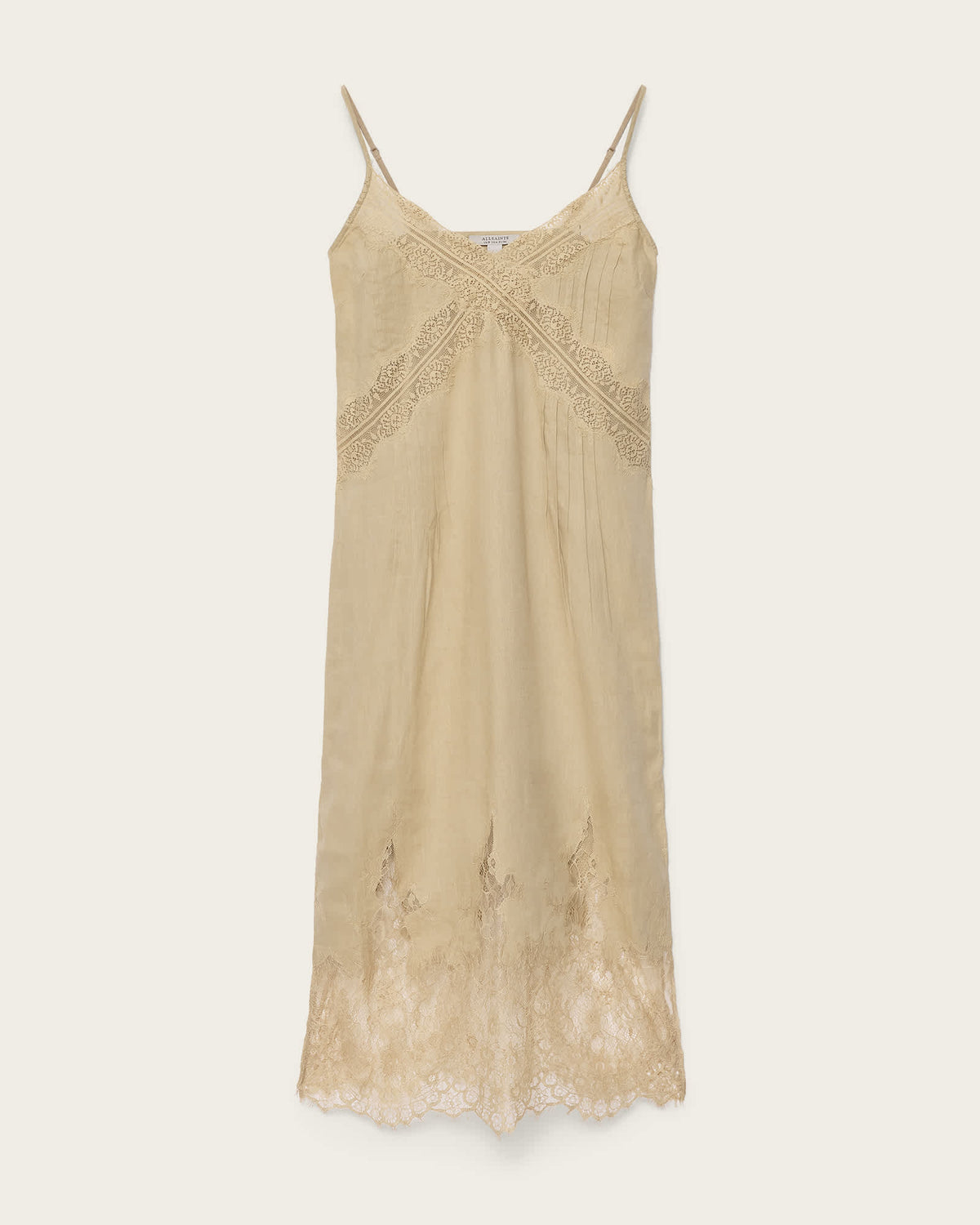 Samia Linen Lace Midi Dress PINTO BROWN