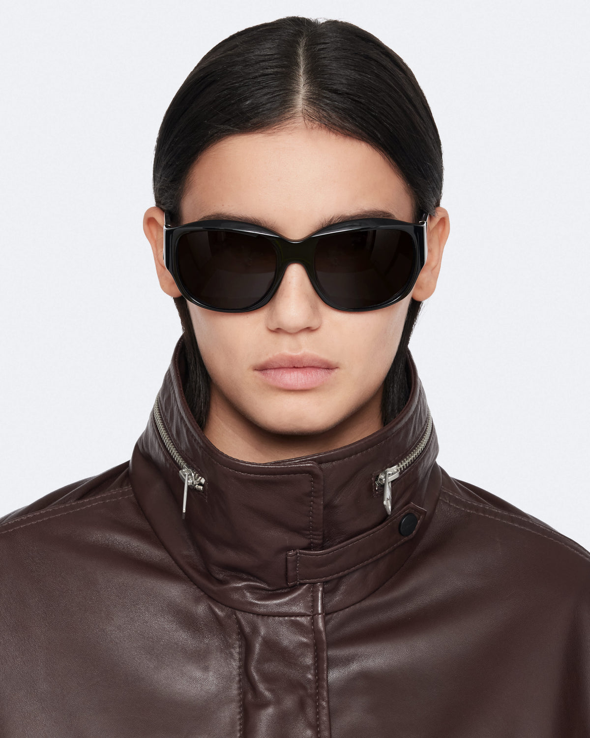 Clay Cropped Leather Jacket OXBLOOD RED