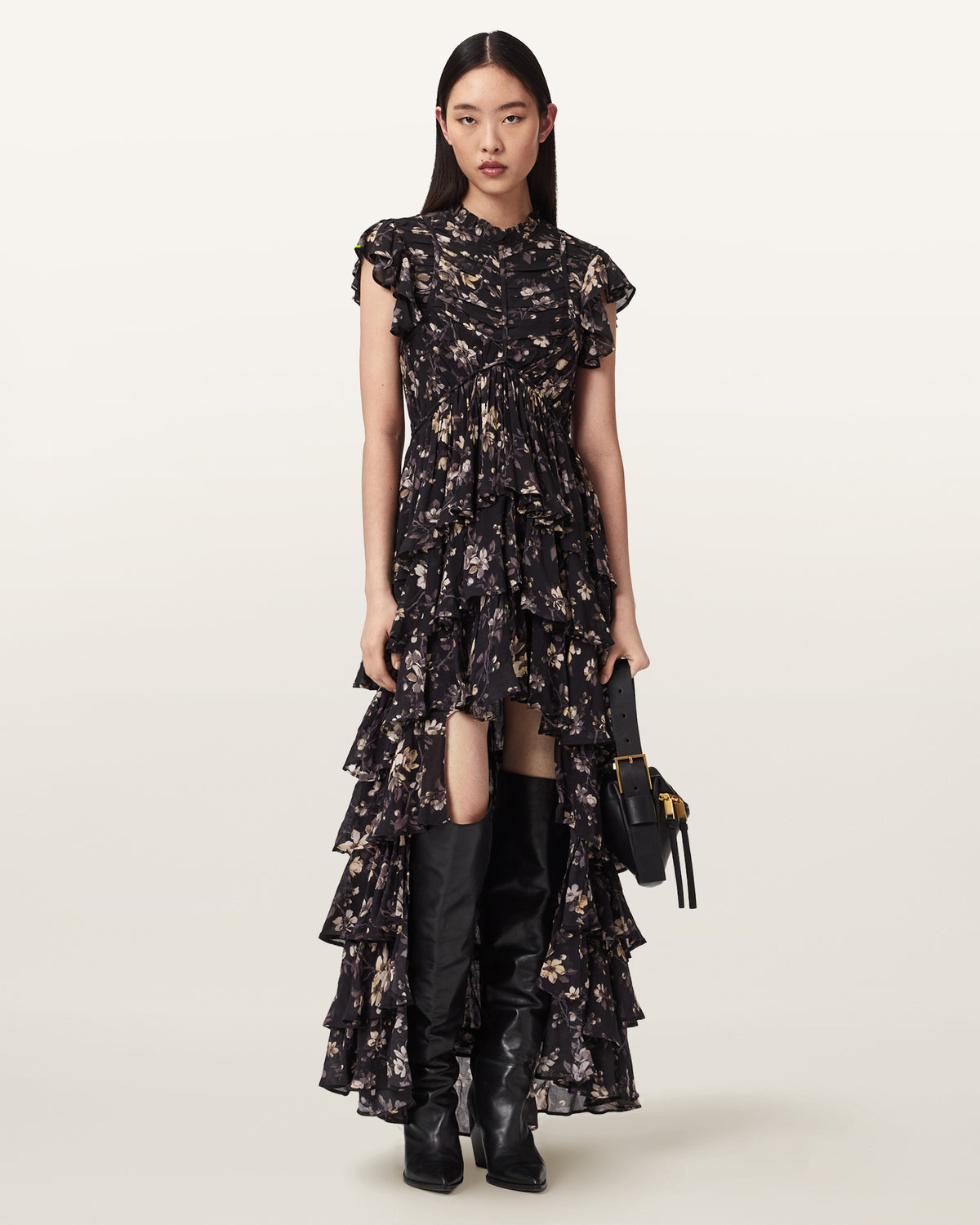 Shaela Floral Frill Maxi Dress