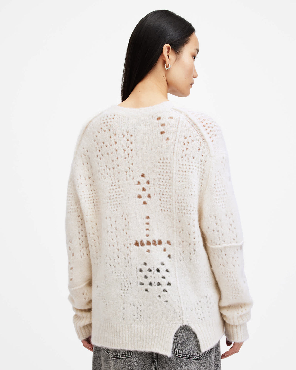 Winnie Crew Neck Jumper Chalk White