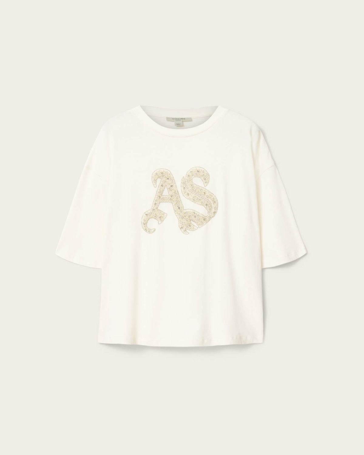 Icon Amelie Oversized Embellished T-Shirt Optic White