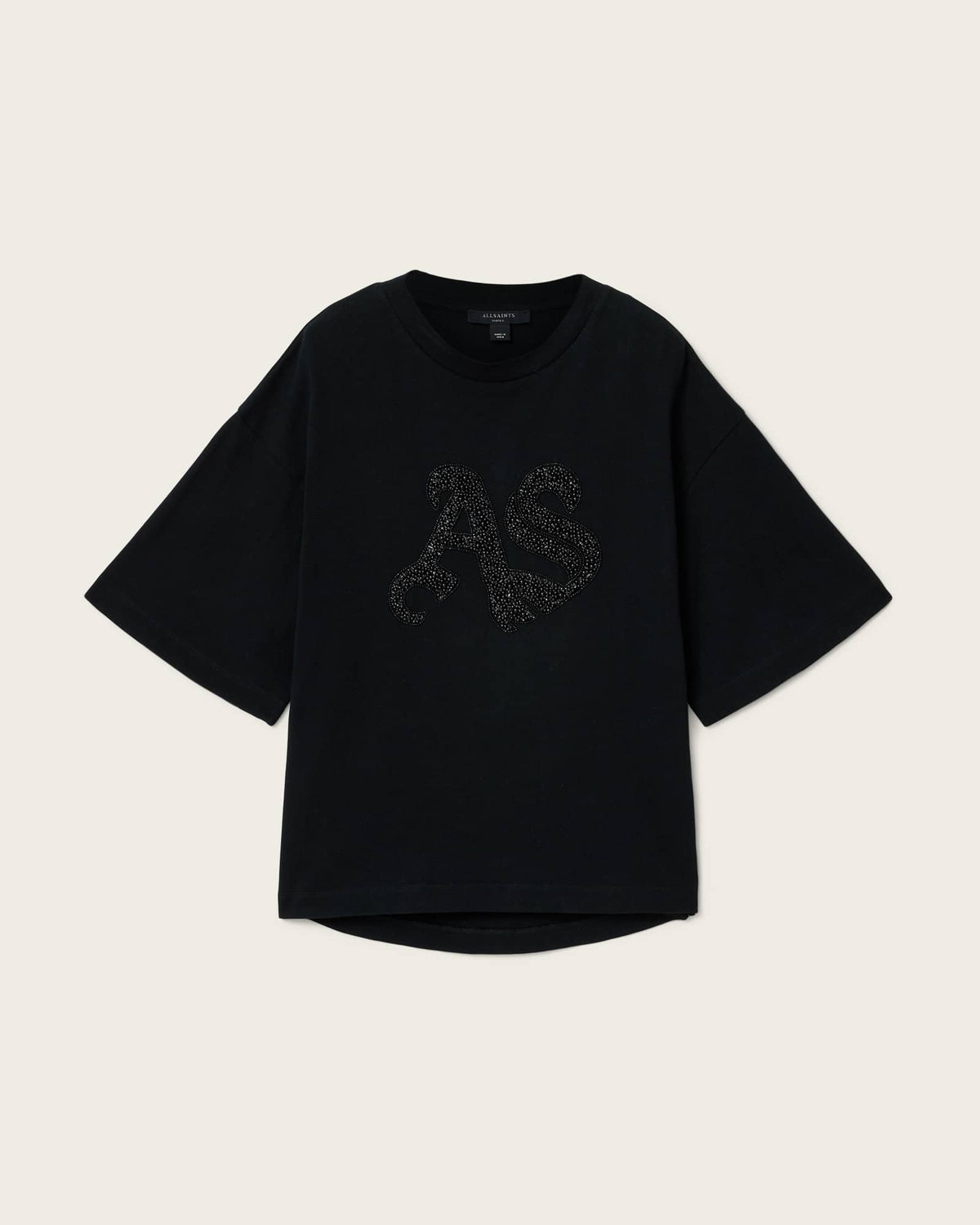 Icon Amelie Oversized Embellished T-Shirt Black