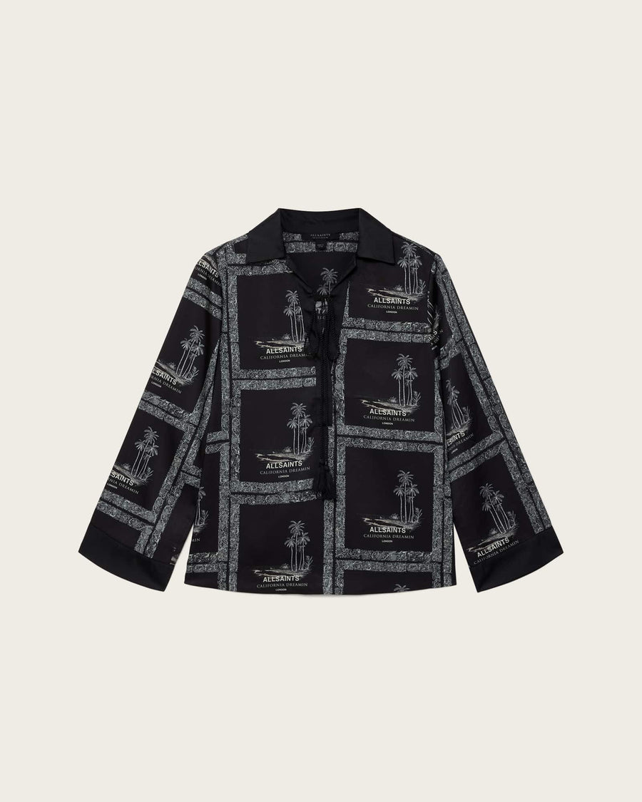Lettie Pleated Long Sleeve Shirt WAIMEA BLACK